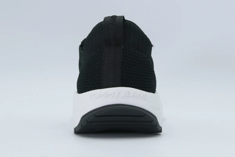 Tommy Jeans Runner Knitted Ανδρικά Sneakers Μαύρα, Λευκά