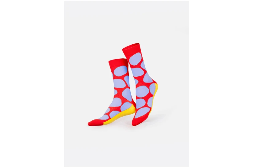 Eat My Socks Salty Chips Unisex Ψηλές Κάλτσες Κόκκινες, Λιλά, Κίτρινες 1 Ζευγάρι