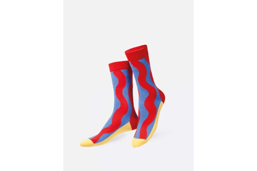 Eat My Socks Curvies Unisex Κάλτσες μέχρι τη Γάμπα Κόκκινες, Μπλε, Κίτρινες 1 Ζευγάρι