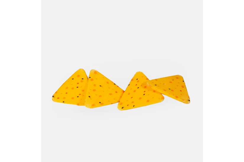 Eat My Socks Crunchy Nachos Unisex Κάλτσες μέχρι τη Γάμπα Πορτοκαλί, Ροζ 1 Ζευγάρι