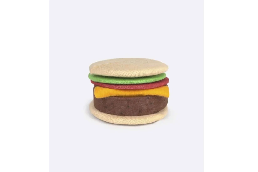 Eat My Socks Cheese Burger Unisex Ψηλές Κάλτσες 1 Ζευγάρι