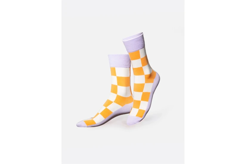 Eat My Socks Fanzy Unisex Ψηλές Κάλτσες Λευκές, Πορτοκαλί 1 Ζευγάρι
