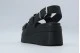 Tommy Jeans Wedge Γυναικεία Σανδάλια Μαύρα