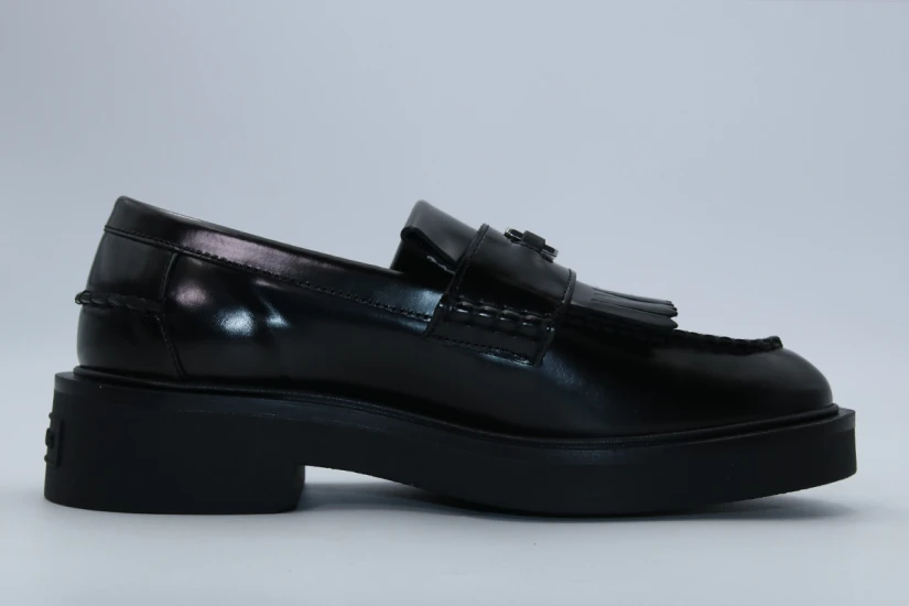 Tommy Jeans Fringes Γυναικεία Loafers Μαύρα