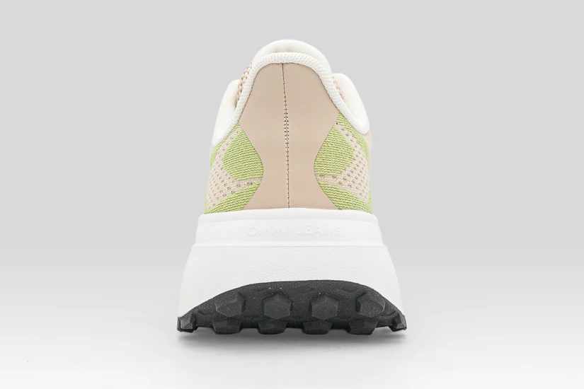Tommy Jeans Sporty Knit Runner Sneakers Μπεζ, Πράσινα, Λευκά