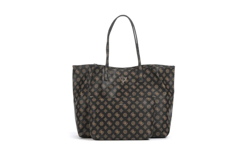 Guess Eco Victtoria Γυναικεία Shopper Τσάντα Καφέ, Μπεζ