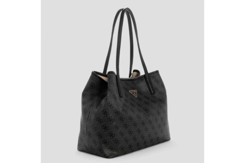 Guess Victtoria Logo 2 In 1 Γυναικεία Τσάντα Tote Μαύρη