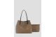 Guess Victtoria Logo 2 In 1 Γυναικεία Τσάντα Tote Μπεζ, Καφέ