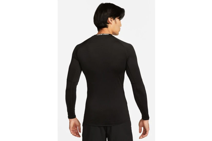 Nike Pro Dri-FIT Fitness Ανδρική Μακρυμάνικη Μπλούζα με Λαιμόκοψη Μαύρη