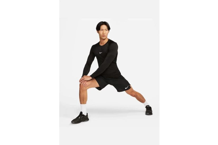 Nike Pro Dri-FIT Fitness Ανδρική Μακρυμάνικη Μπλούζα με Λαιμόκοψη Μαύρη