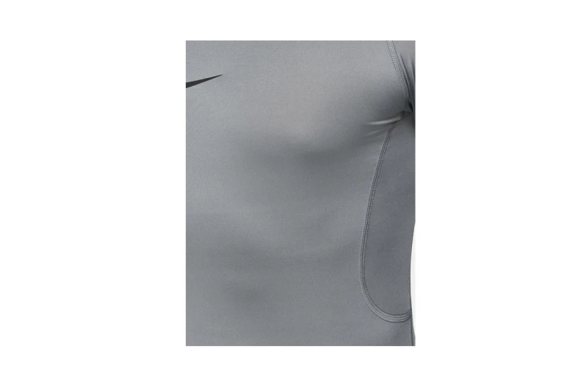Nike Pro Dri-FIT Fitness Ανδρική Μακρυμάνικη Μπλούζα με Λαιμόκοψη Γκρι