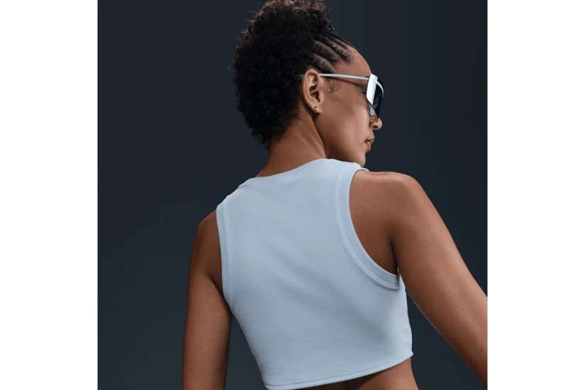 Nike Sportswear Chill Knit Γυναικείο Αμάνικο Crop Top Σιέλ