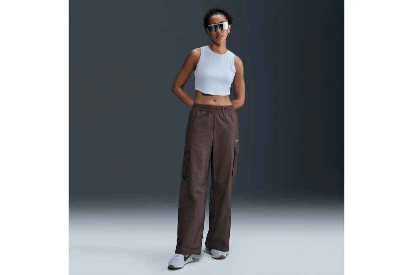 Nike Sportswear Chill Knit Γυναικείο Αμάνικο Crop Top Σιέλ