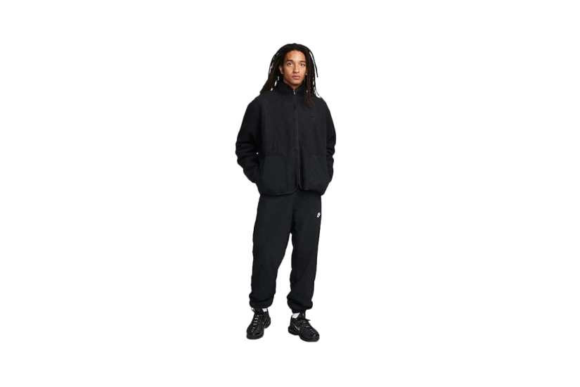 Nike Club Fleece Sherpa Ανδρική Ζακέτα Μαύρη