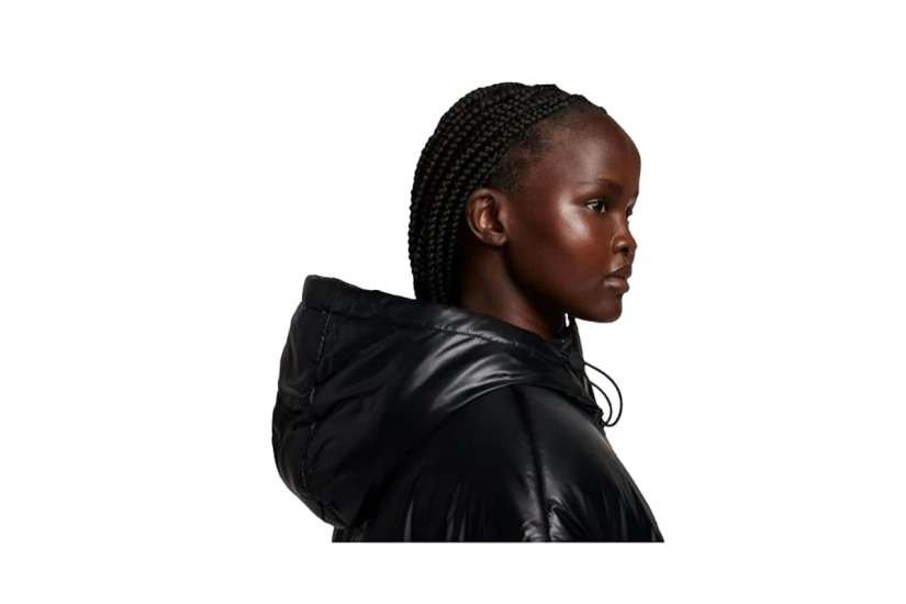 Nike Therma-FIT Γυναικείο Puffer Μπουφάν με Κουκούλα Μαύρο