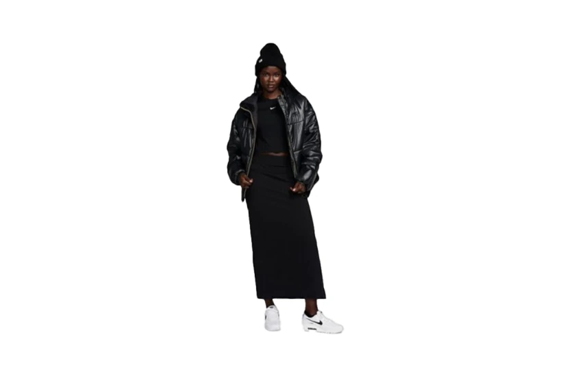 Nike Therma-FIT Γυναικείο Puffer Μπουφάν με Κουκούλα Μαύρο