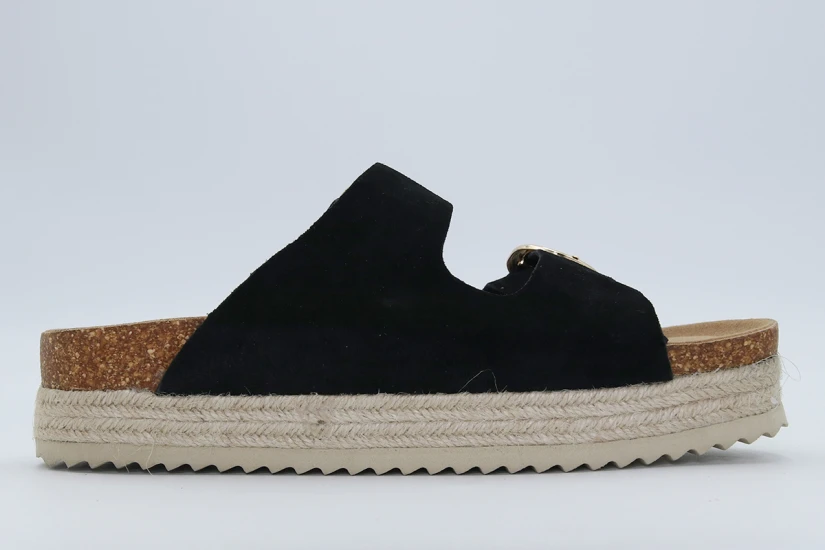 Funky Buddha Suede Γυναικεία Σανδάλια Μαύρα, Καφέ, Μπεζ, Χρυσά