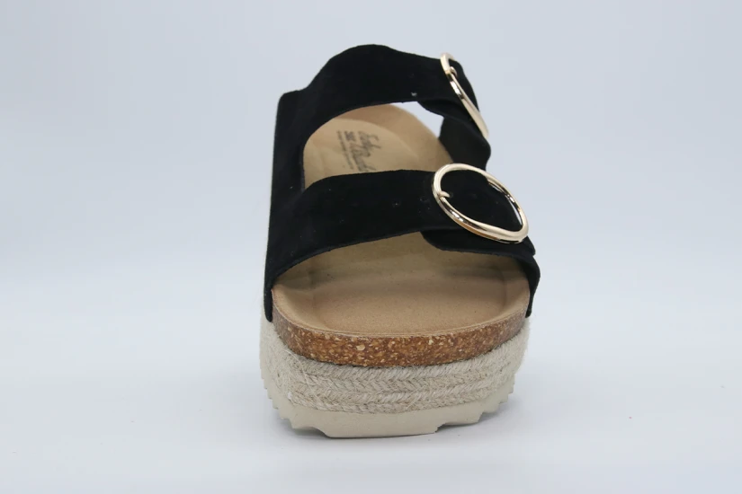 Funky Buddha Suede Γυναικεία Σανδάλια Μαύρα, Καφέ, Μπεζ, Χρυσά