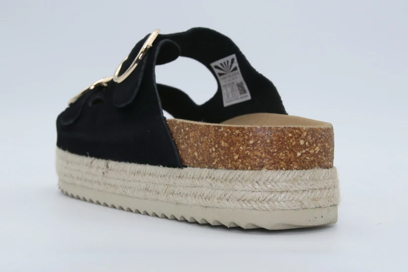 Funky Buddha Suede Γυναικεία Σανδάλια Μαύρα, Καφέ, Μπεζ, Χρυσά