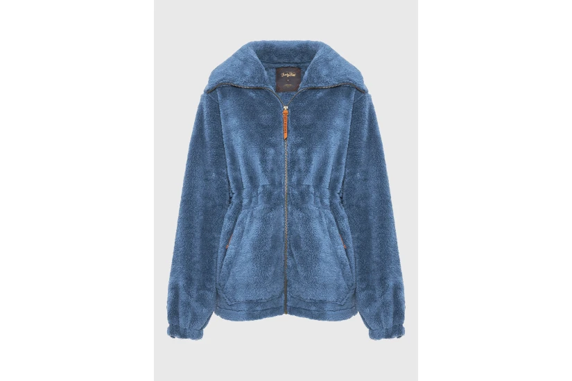 Funky Buddha Γυναικεία Ζακέτα Fleece Μπλε