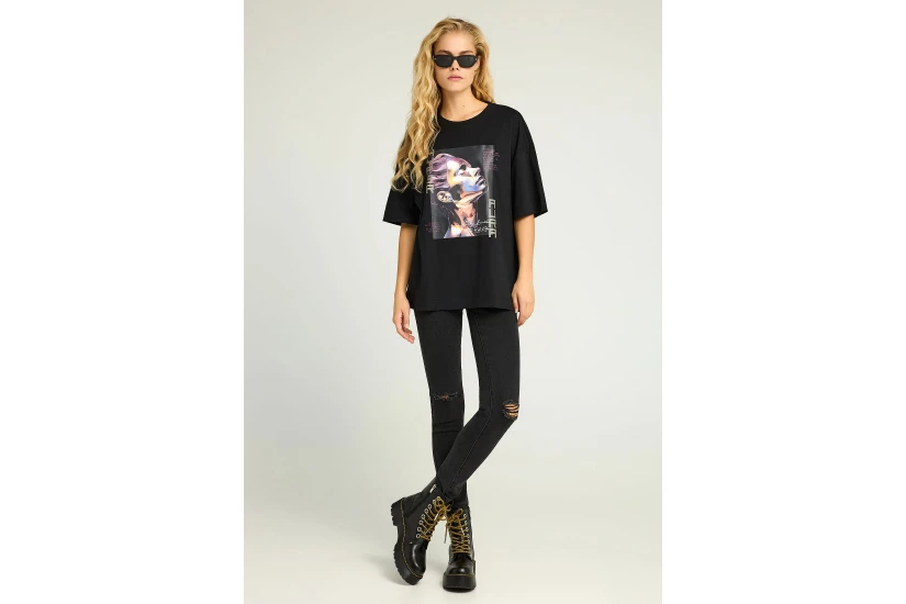 Funky Buddha High Rise Skinny Γυναικείο Παντελόνι Τζιν Μαύρο