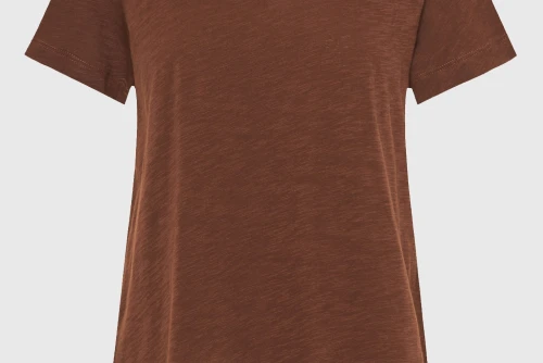 Funky Buddha The Basics Collection V-Neck T-Shirt Γυναικείο (FBL013-100-04-BRUNETTE)