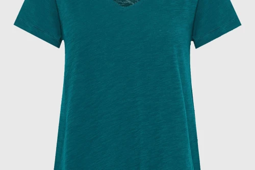 Funky Buddha The Basics Collection V-Neck T-Shirt Γυναικείο (FBL013-100-04-EMERALD)
