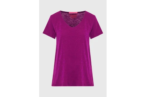 Funky Buddha The Basics Collection V-Neck T-Shirt Γυναικείο (FBL013-100-04-GRAPE-JUICE)