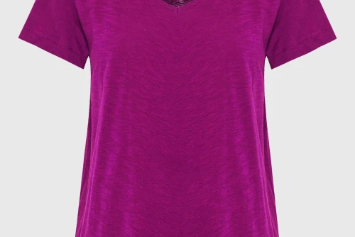 Funky Buddha The Basics Collection V-Neck T-Shirt Γυναικείο (FBL013-100-04-GRAPE-JUICE)
