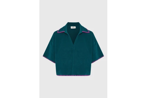 Funky Buddha Terry Towel Polo Γυναικείο (FBL013-100-06-EMERALD)