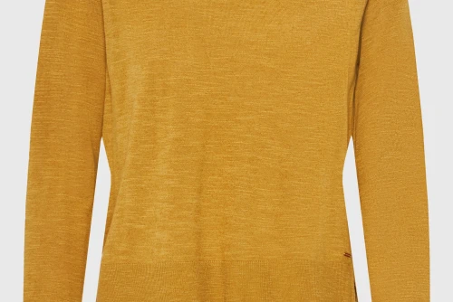 Funky Buddha Cotton Fine Knit Μπλούζα Πλεκτή Γυναικεία (FBL013-100-09-HONEY-MUSTARD)