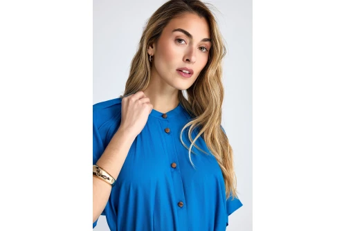 Funky Buddha Φόρεμα Midi Με Ζώνη Γυναικείο (FBL013-100-13-IBIZA-BLUE)