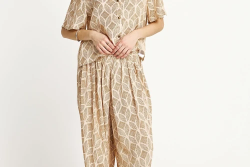 Funky Buddha Loose Παντελόνα Γυναικεία (FBL013-101-02-CLOUD-CREAM)