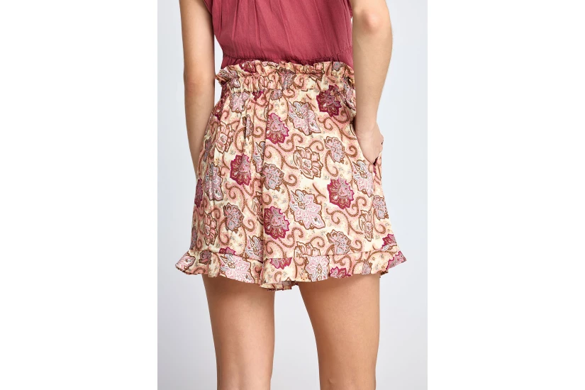 Funky Buddha Floral Γυναικείο Casual Σορτς Εκρού, Ροζ, Φούξια, Καφέ