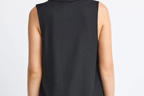 Funky Buddha Viscose Πουκάμισο Αμάνικο Γυναικείο (FBL013-101-05-BLACK)