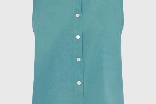 Funky Buddha Viscose Πουκάμισο Αμάνικο Γυναικείο (FBL013-101-05-GREEN-LAKE)