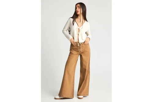 Funky Buddha Rib Ζακέτα Πλεκτή Γυναικεία (FBL013-101-07-CHALK)