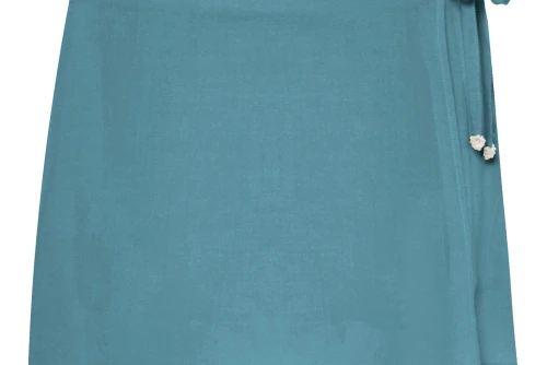 Funky Buddha Side Tie Φούστα Mini Γυναικεία (FBL013-101-14-GREEN-LAKE)