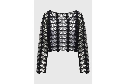 Funky Buddha Μπλούζα Πλεκτή Γυναικεία (FBL013-102-07-BLACK)