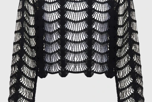Funky Buddha Μπλούζα Πλεκτή Γυναικεία (FBL013-102-07-BLACK)