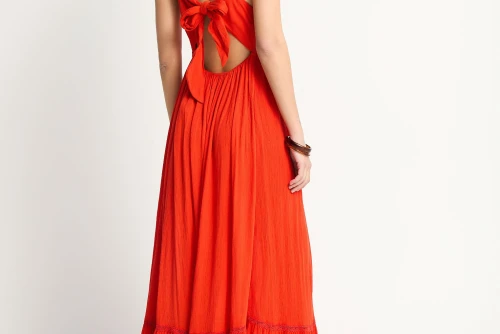 Funky Buddha Φόρεμα Maxi Γυναικείο (FBL013-102-13-SPICY-ORANGE)