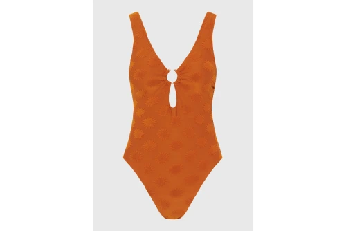 Funky Buddha Towel Pattern Μαγιό Ολόσωμο Γυναικείο (FBL013-102-16-SPICY-PUMPKIN)