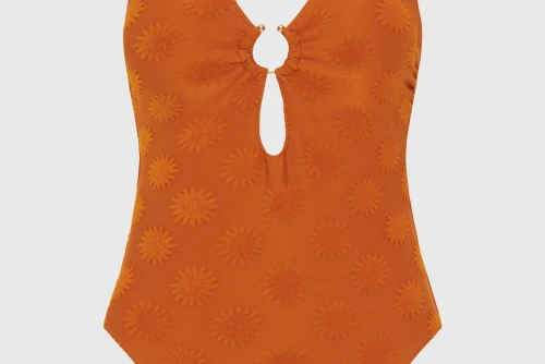 Funky Buddha Towel Pattern Μαγιό Ολόσωμο Γυναικείο (FBL013-102-16-SPICY-PUMPKIN)