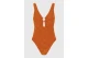 Funky Buddha Towel Pattern Γυναικείο Ολόσωμο Μαγιό Πορτοκαλί