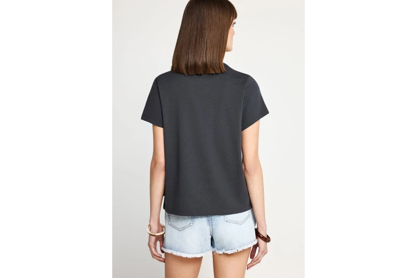 Funky Buddha The Basics Collection Γυναικείο Κοντομάνικο T-Shirt Ανθρακί