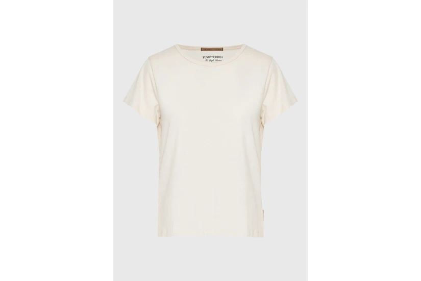 Funky Buddha The Basics Collection Γυναικείο Κοντομάνικο T-Shirt Εκρού
