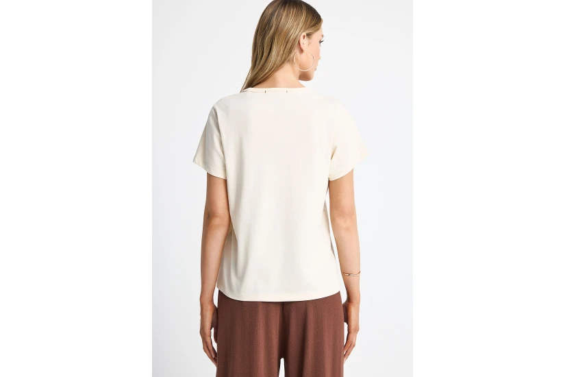 Funky Buddha The Basics Collection Γυναικείο Κοντομάνικο T-Shirt Εκρού