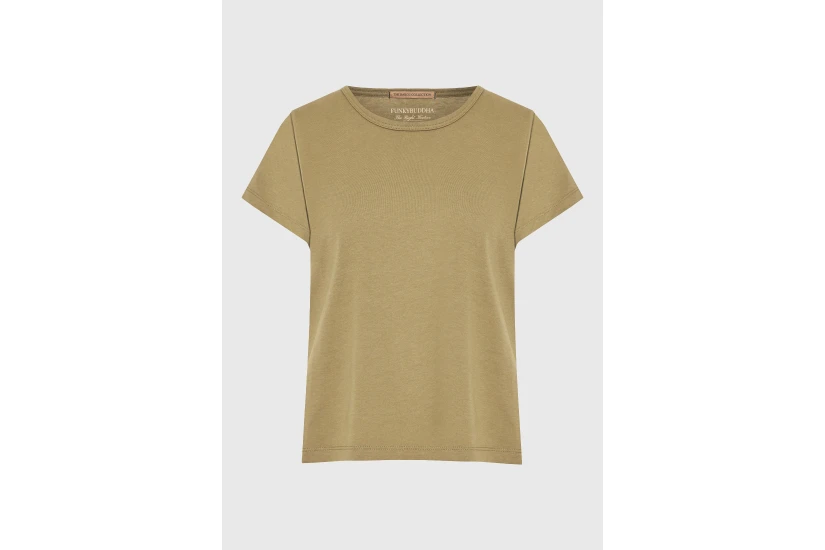 Funky Buddha The Basics Collection Γυναικείο Κοντομάνικο T-Shirt Λαδί