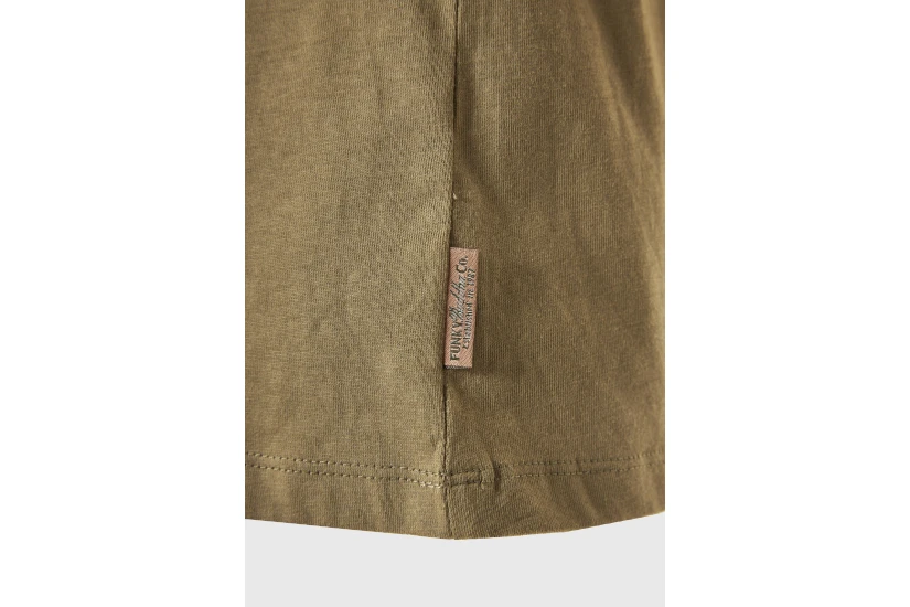 Funky Buddha The Basics Collection Γυναικείο Κοντομάνικο T-Shirt Λαδί