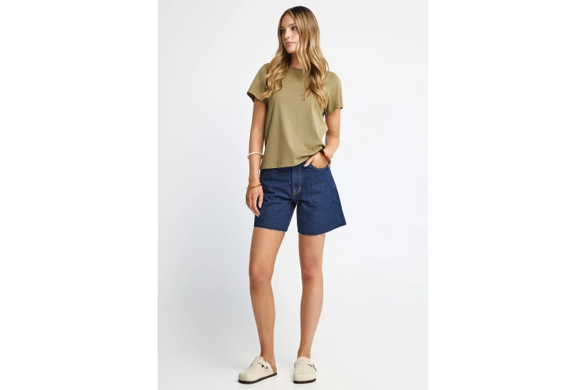 Funky Buddha The Basics Collection Γυναικείο Κοντομάνικο T-Shirt Λαδί